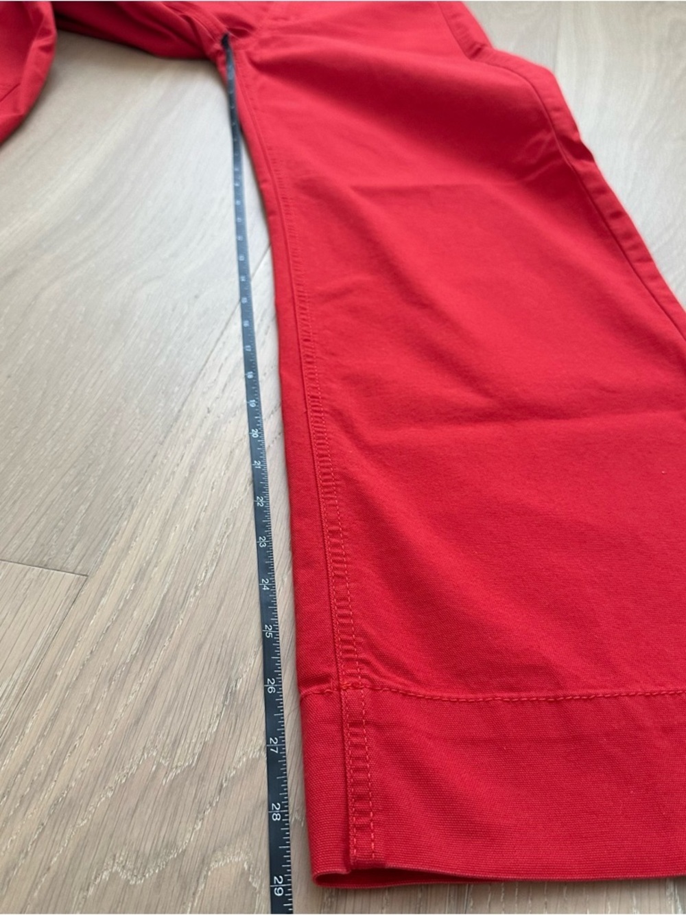 H&M Canvas Trousers Red Wide Leg Pants Jeans Size 2 New July Summer Straight Leg - Picture 16 of 16
